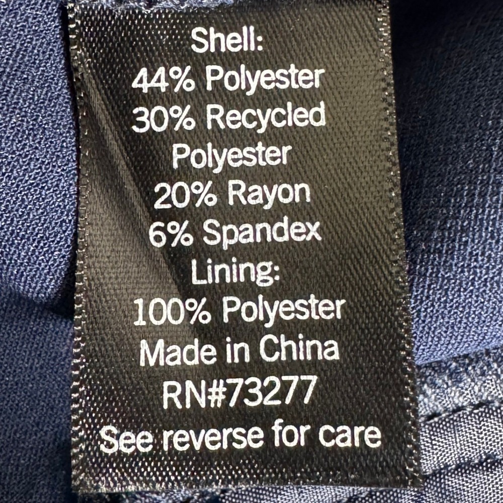 SO Womens High Rise Wide Leg Trouser Navy Blue Pleated Pants JG52X772RS Size L - Picture 7 of 9